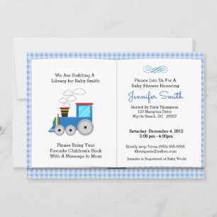 Invitation au Baby shower du thème du livre de tra