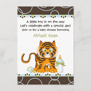 Invitation au Baby shower du tigre du Bengale pour