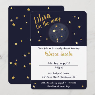Invitation au Baby shower du zodiaque de Libra