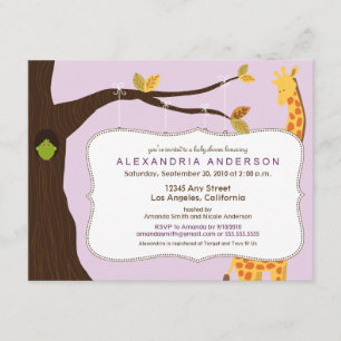 Invitation au Baby shower d'un bébé adorable (lila
