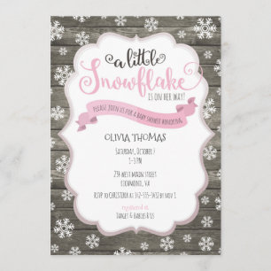 Invitation au Baby shower d'un petit flocon de nei