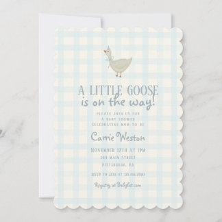 Invitation au Baby shower d'un petit garçon d'oie