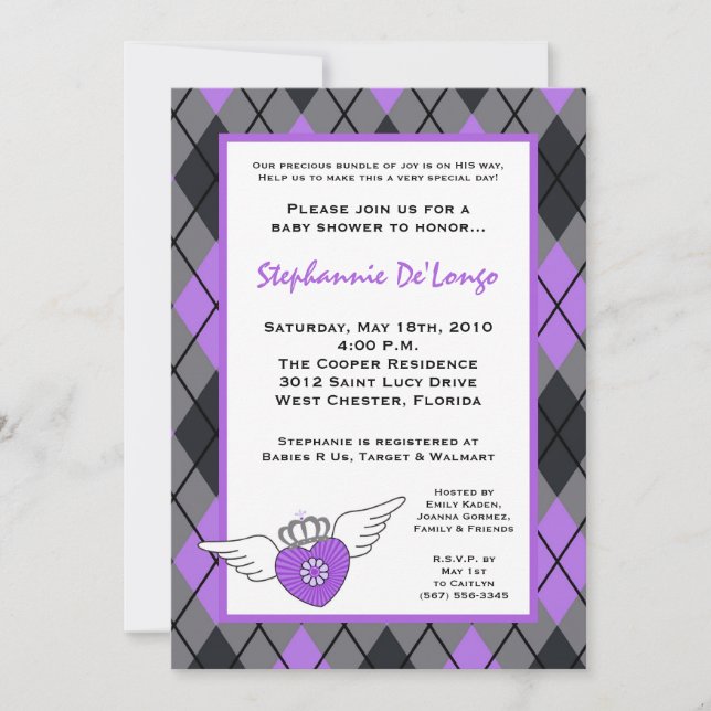 Invitation au Baby shower EMO de Girl PunkRock Tat (Devant)
