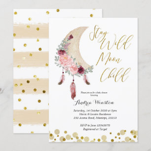 Invitation au Baby shower enfant Wild Moon
