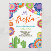 Invitation au Baby shower Fiesta des cactus mexica