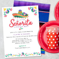 Invitation au Baby shower Fiesta - Floral Sombrero