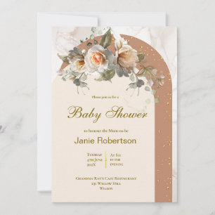 Invitation au Baby shower floral