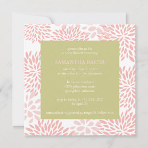 invitation au baby shower floral