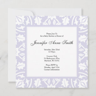 Invitation au Baby shower floral - Baby Lilac