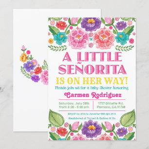 Invitation au Baby shower floral Fiesta