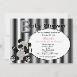 Invitation au Baby shower Girl Baby Panda