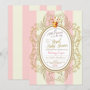 Invitation au Baby shower Gold Princess