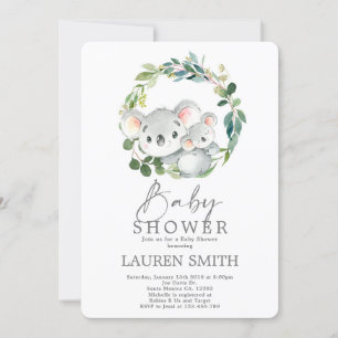 Invitation au Baby shower Koala