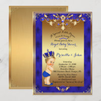 Invitation au Baby shower Little Blond Prince, Nav