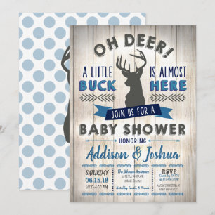 Invitation au Baby shower Little Buck Deer