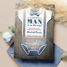 Invitation au Baby shower Little Man | Pays rustiq