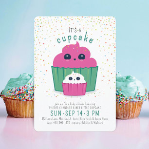 Invitation au Baby shower Maman & Baby Cupcake