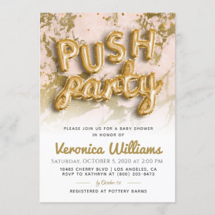 Invitation au Baby shower moderne branché de Push 