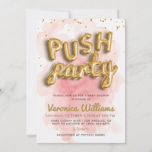 Invitation au Baby shower moderne branché de Push 