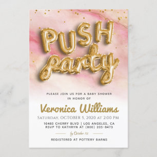Invitation au Baby shower moderne branché de Push 