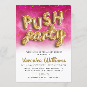 Invitation au Baby shower moderne branché de Push 