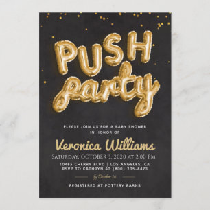 Invitation au Baby shower moderne branché de Push