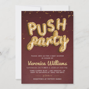 Invitation au Baby shower moderne branché de Push 