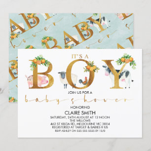 Invitation au Baby shower mondial des animaux de f