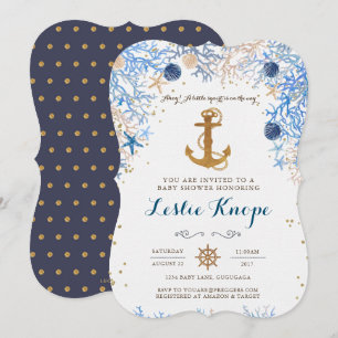 Invitation au Baby shower nautique