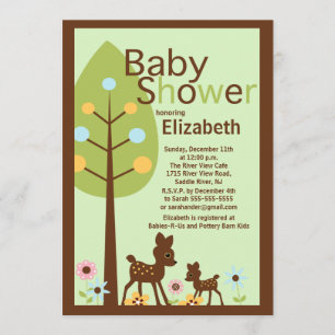 Invitation au Baby shower neutre de Baby Deer