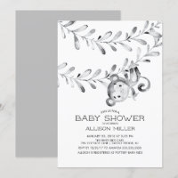 Invitation au Baby shower neutre de Petit Singe sa