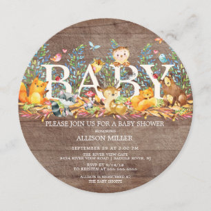 Invitation au Baby shower neutre pour les animaux 