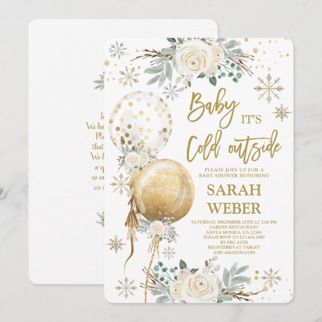 Invitation au Baby shower neutre pour les hommes e (Devant / Derrière)