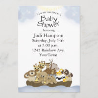 Invitation au Baby shower Noah Ark