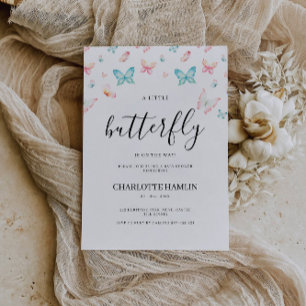Invitation au Baby shower papillon,