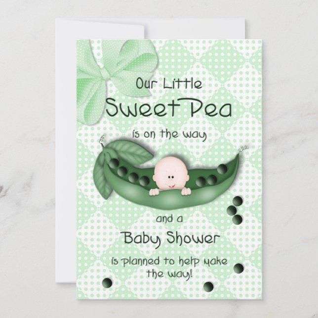 INVITATION AU baby shower - PEA DOUCE (Devant)