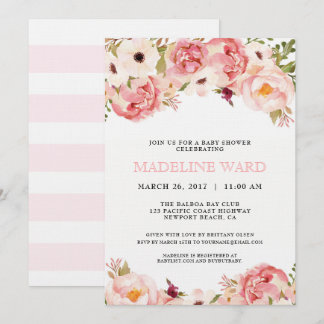 Invitation au Baby shower Peony