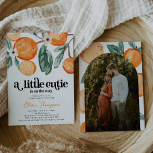 Invitation au Baby shower photo Retro Little Cutie