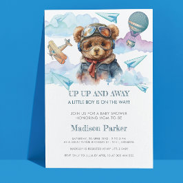 Invitation au Baby shower pilote Teddy Bear