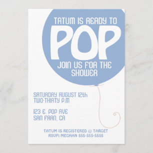Invitation au Baby shower POP