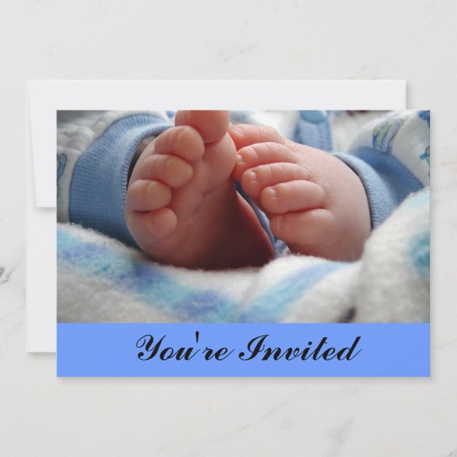 Invitation au Baby shower pour bébé Garçon Emprein (Devant)