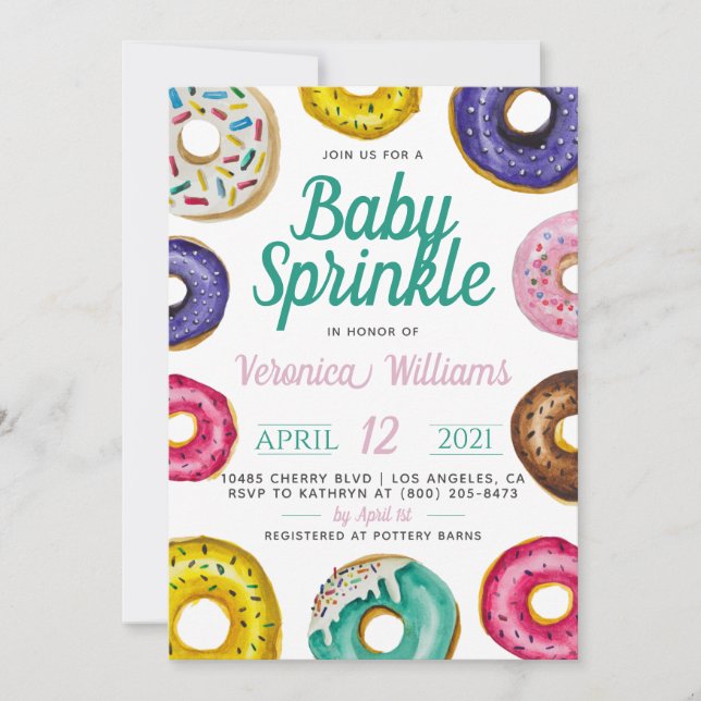 Invitation au Baby shower pour bébés Donut (Devant)