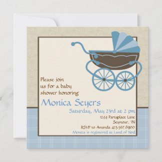 Invitation au Baby shower Pram