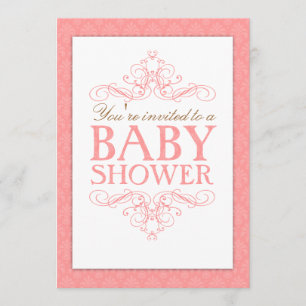 Invitation au Baby shower rose sucré