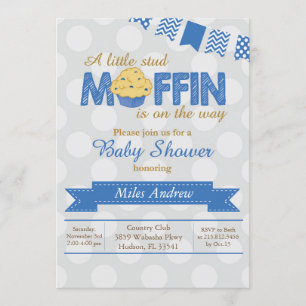 Invitation au Baby shower Stud Muffin