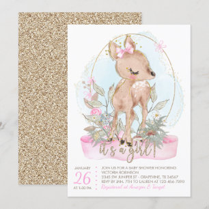 Invitation au Baby shower Sweet Little Deer