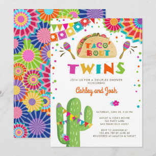 Invitation au Baby shower Taco Bout Twins
