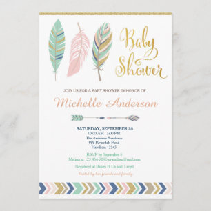Invitation au Baby shower tribal / Baby shower Boh