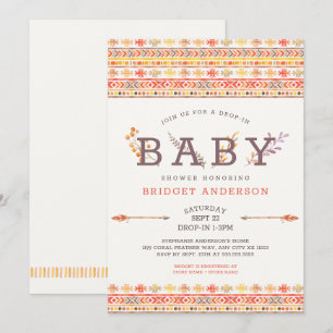 Invitation au Baby shower tribal de Boho neutre