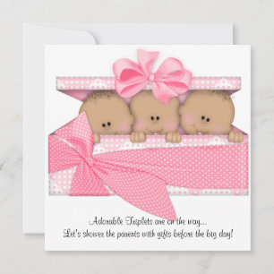 Invitation au Baby shower triplet afro-américain